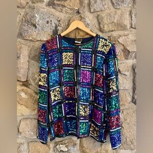 Vintage silk sequin holiday party jacket